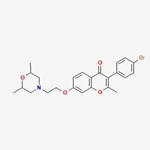 molecular formula C24H26BrNO4 B2593531 3-(4-bromophenyl)-7-(2-(2,6-dimethylmorpholino)ethoxy)-2-methyl-4H-chromen-4-one CAS No. 921055-08-5