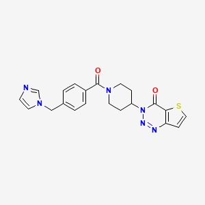 molecular formula C21H20N6O2S B2593532 3-(1-(4-((1H-imidazol-1-yl)methyl)benzoyl)piperidin-4-yl)thieno[3,2-d][1,2,3]triazin-4(3H)-one CAS No. 2034531-77-4