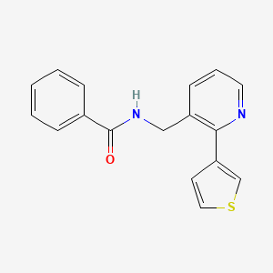 N-((2-(thiophen-3-yl)pyridin-3-yl)methyl)benzamide