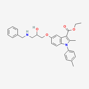 molecular formula C29H32N2O4 B2593557 ethyl 5-(3-(benzylamino)-2-hydroxypropoxy)-2-methyl-1-(p-tolyl)-1H-indole-3-carboxylate CAS No. 539806-84-3