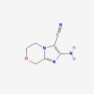 molecular formula C7H8N4O B2593581 2-amino-5H,6H,8H-imidazo[2,1-c][1,4]oxazine-3-carbonitrile CAS No. 1510337-54-8