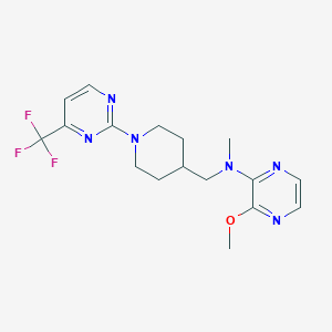 molecular formula C17H21F3N6O B2593586 3-Methoxy-N-methyl-N-[[1-[4-(trifluoromethyl)pyrimidin-2-yl]piperidin-4-yl]methyl]pyrazin-2-amine CAS No. 2380095-71-4