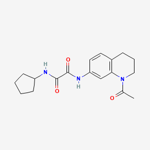 molecular formula C18H23N3O3 B2593590 N'-(1-acetyl-1,2,3,4-tetrahydroquinolin-7-yl)-N-cyclopentylethanediamide CAS No. 898465-68-4