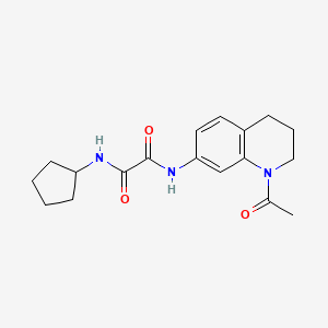 molecular formula C18H23N3O3 B2593590 N'-(1-乙酰-3,4-二氢-2H-喹啉-7-基)-N-环戊氧基甲酰胺 CAS No. 898465-68-4