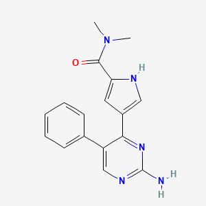 molecular formula C17H17N5O B2593592 4-(2-amino-5-phenylpyrimidin-4-yl)-N,N-dimethyl-1H-pyrrole-2-carboxamide CAS No. 338403-73-9