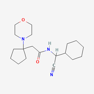 molecular formula C19H31N3O2 B2593594 N-[Cyano(cyclohexyl)methyl]-2-(1-morpholin-4-ylcyclopentyl)acetamide CAS No. 1436308-36-9