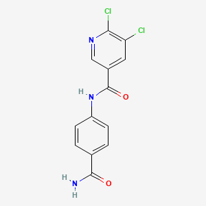 molecular formula C13H9Cl2N3O2 B2593602 N-(4-羰胺基苯基)-5,6-二氯吡啶-3-甲酰胺 CAS No. 903314-32-9