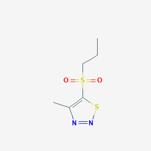 molecular formula C6H10N2O2S2 B2593603 4-Methyl-1,2,3-thiadiazol-5-yl propyl sulfone CAS No. 338419-83-3