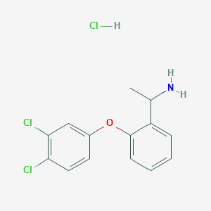 1-[2-(3,4-Dichlorophenoxy)phenyl]ethan-1-amine hydrochloride