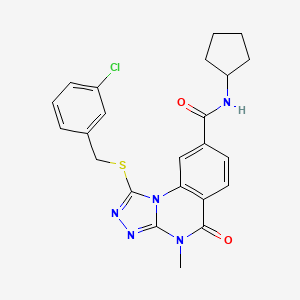 1-((3-chlorobenzyl)thio)-N-cyclopentyl-4-methyl-5-oxo-4,5-dihydro-[1,2,4]triazolo[4,3-a]quinazoline-8-carboxamide