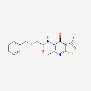 2-(benzylthio)-N-(2,3,7-trimethyl-5-oxo-5H-thiazolo[3,2-a]pyrimidin-6-yl)acetamide