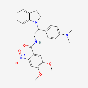 N-(2-(4-(dimethylamino)phenyl)-2-(indolin-1-yl)ethyl)-4,5-dimethoxy-2-nitrobenzamide
