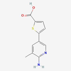 molecular formula C11H10N2O2S B2593655 5-(6-Amino-5-methylpyridin-3-yl)thiophene-2-carboxylic acid CAS No. 872838-45-4