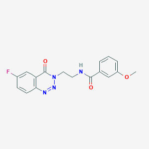 molecular formula C17H15FN4O3 B2593657 N-(2-(6-fluoro-4-oxobenzo[d][1,2,3]triazin-3(4H)-yl)ethyl)-3-methoxybenzamide CAS No. 1903879-22-0
