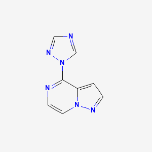 molecular formula C8H6N6 B2593658 4-(1H-1,2,4-三唑-1-基)吡唑并[1,5-a]吡嗪 CAS No. 1564569-85-2