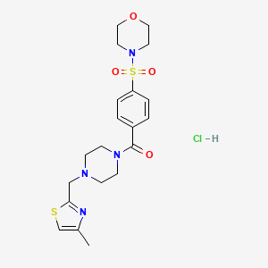 molecular formula C20H27ClN4O4S2 B2593659 (4-((4-Methylthiazol-2-yl)methyl)piperazin-1-yl)(4-(morpholinosulfonyl)phenyl)methanone hydrochloride CAS No. 1215680-93-5