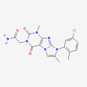 molecular formula C18H17ClN6O3 B2593666 2-[6-(5-Chloro-2-methylphenyl)-4,7-dimethyl-1,3-dioxopurino[7,8-a]imidazol-2-yl]acetamide CAS No. 876670-13-2