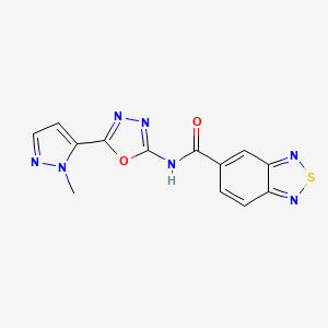 molecular formula C13H9N7O2S B2593667 N-(5-(1-甲基-1H-吡唑-5-基)-1,3,4-噁二唑-2-基)苯并[c][1,2,5]噻二唑-5-甲酰胺 CAS No. 1219904-47-8