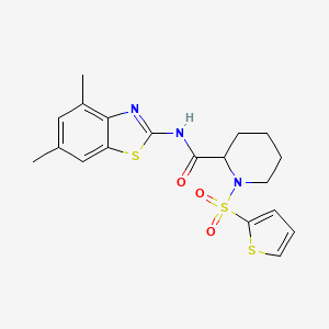 molecular formula C19H21N3O3S3 B2593669 N-(4,6-dimethylbenzo[d]thiazol-2-yl)-1-(thiophen-2-ylsulfonyl)piperidine-2-carboxamide CAS No. 1097897-25-0