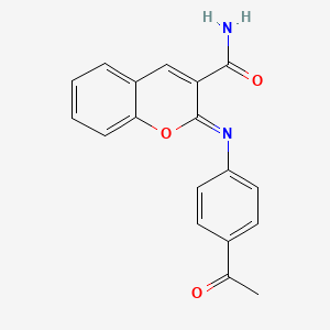 (Z)-2-((4-acetylphenyl)imino)-2H-chromene-3-carboxamide