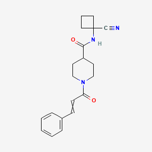 molecular formula C20H23N3O2 B2593715 N-(1-cyanocyclobutyl)-1-(3-phenylprop-2-enoyl)piperidine-4-carboxamide CAS No. 1424655-45-7