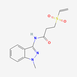 molecular formula C13H15N3O3S B2593717 3-Ethenylsulfonyl-N-(1-methylindazol-3-yl)propanamide CAS No. 2224208-25-5