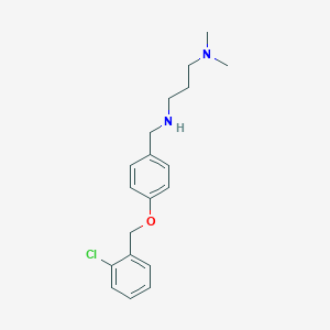 molecular formula C19H25ClN2O B259376 N-{4-[(2-chlorobenzyl)oxy]benzyl}-N-[3-(dimethylamino)propyl]amine 