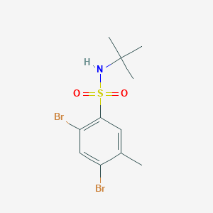 molecular formula C11H15Br2NO2S B2593764 2,4-dibromo-N-tert-butyl-5-methylbenzene-1-sulfonamide CAS No. 1246822-05-8