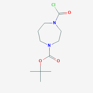 molecular formula C11H19ClN2O3 B2593765 Tert-butyl 4-(carboxy)-1,4-diazepane-1-carboxylate CAS No. 1380171-14-1