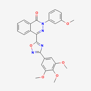 molecular formula C26H22N4O6 B2593769 2-(3-methoxyphenyl)-4-[3-(3,4,5-trimethoxyphenyl)-1,2,4-oxadiazol-5-yl]phthalazin-1(2H)-one CAS No. 1207036-86-9