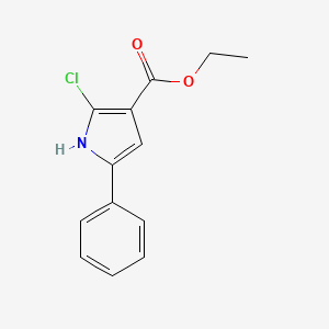 molecular formula C13H12ClNO2 B2593778 Ethyl 2-chloro-5-phenyl-1H-pyrrole-3-carboxylate CAS No. 158692-57-0