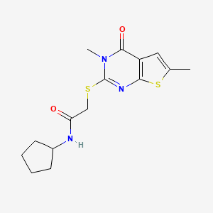 N-cyclopentyl-2-(3,6-dimethyl-4-oxothieno[2,3-d]pyrimidin-2-yl)sulfanylacetamide