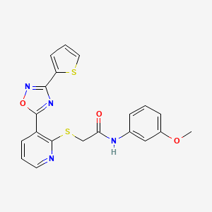 N-(3-methoxyphenyl)-2-((3-(3-(thiophen-2-yl)-1,2,4-oxadiazol-5-yl)pyridin-2-yl)thio)acetamide