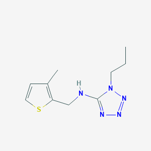 molecular formula C10H15N5S B259382 N-[(3-methyl-2-thienyl)methyl]-N-(1-propyl-1H-tetraazol-5-yl)amine 
