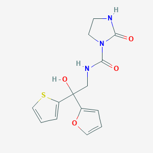 molecular formula C14H15N3O4S B2593829 N-(2-(furan-2-yl)-2-hydroxy-2-(thiophen-2-yl)ethyl)-2-oxoimidazolidine-1-carboxamide CAS No. 2034264-13-4