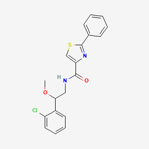 molecular formula C19H17ClN2O2S B2593832 N-[2-(2-chlorophenyl)-2-methoxyethyl]-2-phenyl-1,3-thiazole-4-carboxamide CAS No. 1798544-17-8
