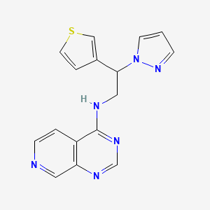 molecular formula C16H14N6S B2593860 N-[2-(1H-pyrazol-1-yl)-2-(thiophen-3-yl)ethyl]pyrido[3,4-d]pyrimidin-4-amine CAS No. 2380188-87-2