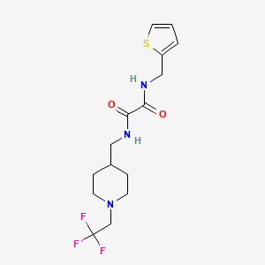 molecular formula C15H20F3N3O2S B2593876 N-[(thiophen-2-yl)methyl]-N'-{[1-(2,2,2-trifluoroethyl)piperidin-4-yl]methyl}ethanediamide CAS No. 2310121-80-1