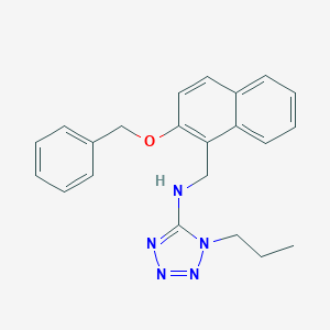molecular formula C22H23N5O B259390 N-{[2-(benzyloxy)-1-naphthyl]methyl}-N-(1-propyl-1H-tetraazol-5-yl)amine 