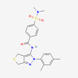molecular formula C22H24N4O3S2 B2593908 N-[2-(2,4-dimethylphenyl)-2H,4H,6H-thieno[3,4-c]pyrazol-3-yl]-4-(dimethylsulfamoyl)benzamide CAS No. 396723-04-9