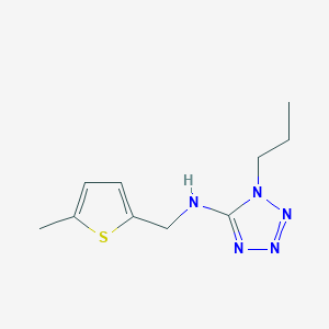 molecular formula C10H15N5S B259391 N-[(5-methyl-2-thienyl)methyl]-N-(1-propyl-1H-tetraazol-5-yl)amine 