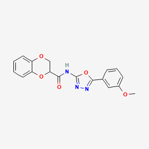 molecular formula C18H15N3O5 B2593935 N-[5-(3-methoxyphenyl)-1,3,4-oxadiazol-2-yl]-2,3-dihydro-1,4-benzodioxine-2-carboxamide CAS No. 865286-46-0