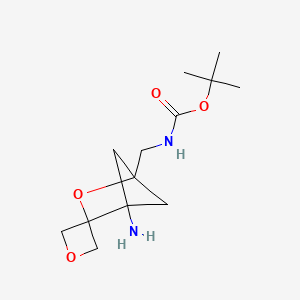 molecular formula C13H22N2O4 B2593941 tert-butyl N-({1-amino-3-oxaspiro[bicyclo[2.1.1]hexane-2,3'-oxetane]-4-yl}methyl)carbamate CAS No. 2490401-59-5