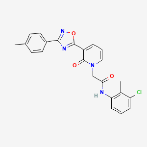 molecular formula C23H19ClN4O3 B2594045 N-(3-chloro-2-methylphenyl)-2-{3-[3-(4-methylphenyl)-1,2,4-oxadiazol-5-yl]-2-oxo-1,2-dihydropyridin-1-yl}acetamide CAS No. 1105227-38-0