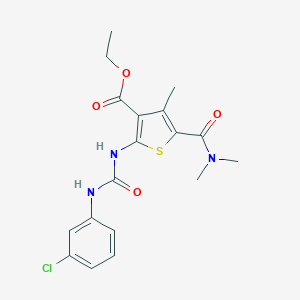 molecular formula C18H20ClN3O4S B259412 Ethyl 2-{[(3-chlorophenyl)carbamoyl]amino}-5-(dimethylcarbamoyl)-4-methylthiophene-3-carboxylate 