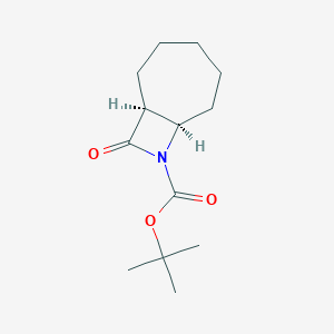molecular formula C13H21NO3 B2594138 tert-butyl (1S,7R)-9-oxo-8-azabicyclo[5.2.0]nonane-8-carboxylate CAS No. 1335032-03-5