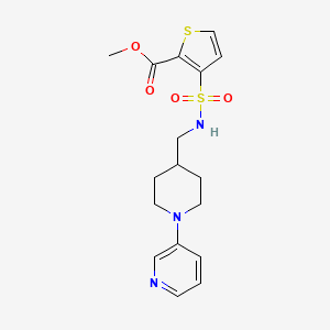 molecular formula C17H21N3O4S2 B2594139 methyl 3-({[1-(pyridin-3-yl)piperidin-4-yl]methyl}sulfamoyl)thiophene-2-carboxylate CAS No. 2034284-40-5