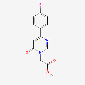 molecular formula C13H11FN2O3 B2594153 methyl 2-(4-(4-fluorophenyl)-6-oxopyrimidin-1(6H)-yl)acetate CAS No. 1172491-38-1
