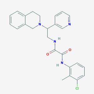 molecular formula C25H25ClN4O2 B2594164 N-(3-chloro-2-methylphenyl)-N'-[2-(pyridin-3-yl)-2-(1,2,3,4-tetrahydroisoquinolin-2-yl)ethyl]ethanediamide CAS No. 903324-43-6