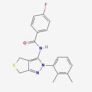 molecular formula C20H18FN3OS B2594194 N-(2-(2,3-dimethylphenyl)-4,6-dihydro-2H-thieno[3,4-c]pyrazol-3-yl)-4-fluorobenzamide CAS No. 450343-97-2